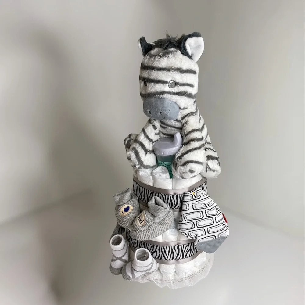 Zebra Diaper Cake